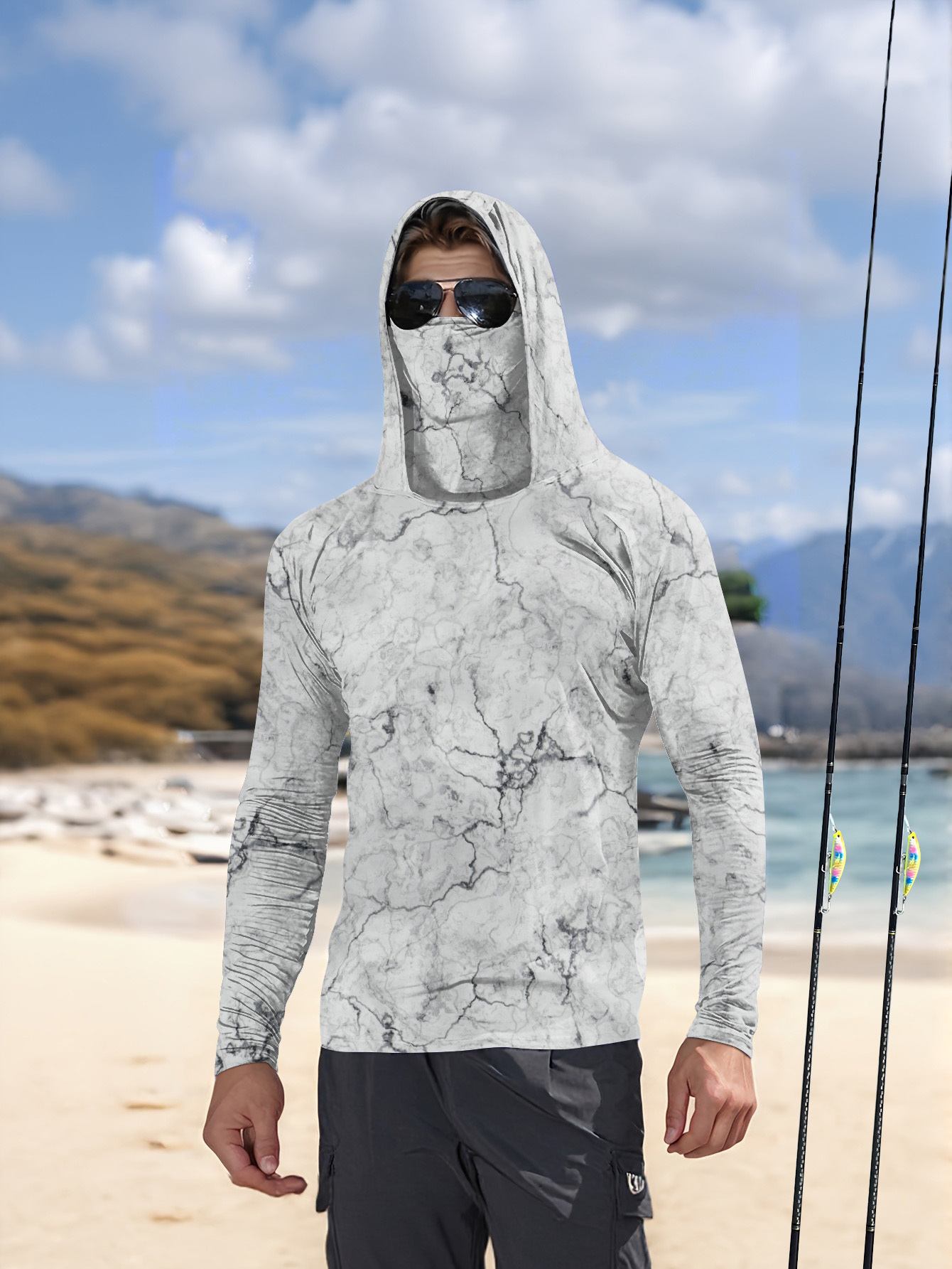 Fishing Shirt Uv Protection - Men Hood Fishing Shirt long sleeve