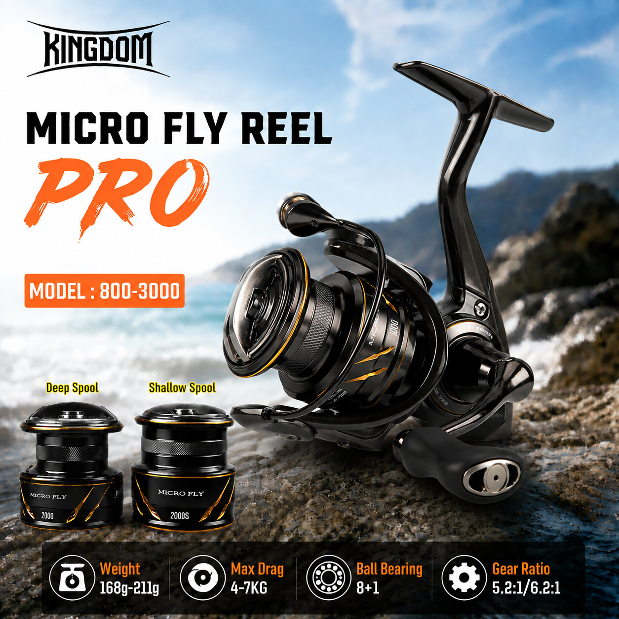 Kingdom Micro Fly Pro Fishing  - Kastking Reel Zephyr recension och pris